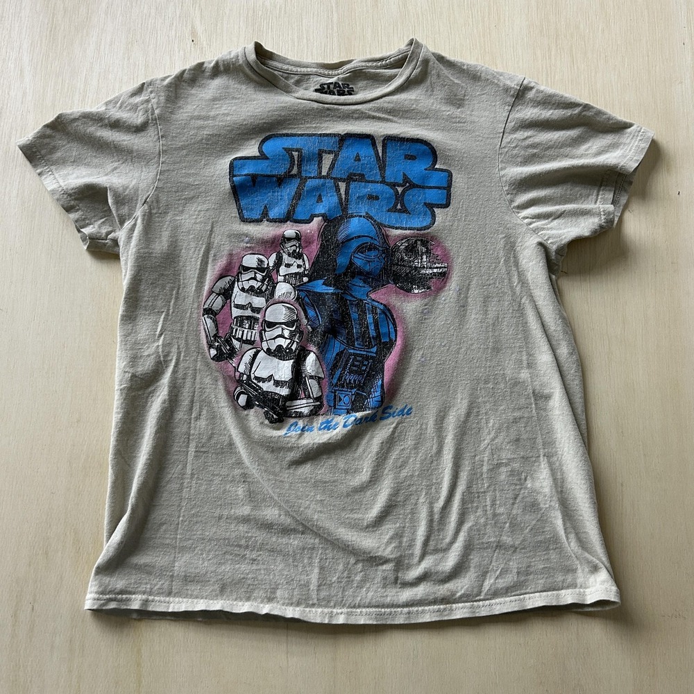 Star Wars Shirt Mens Medium Gray Darth Vader Stormtrooper‎ Graphic Tee T-Shirt